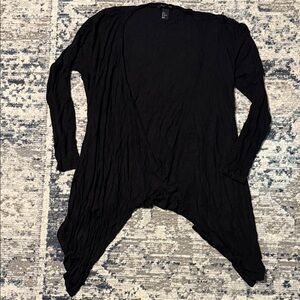 H&M Black Draped Shark Hem Thin Cardigan